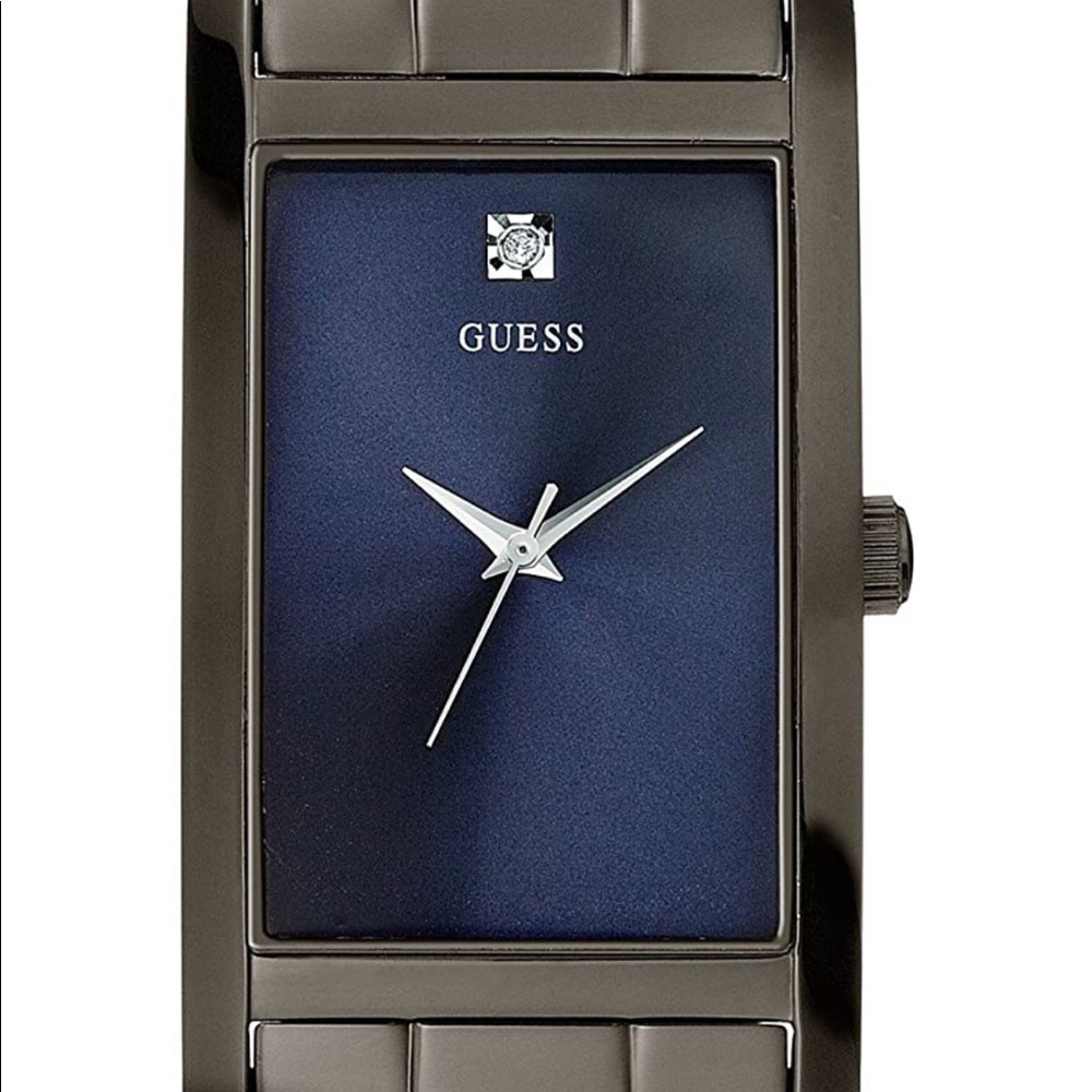 Guess Steel Gun Metal Diamond Mens Watch U11009G2